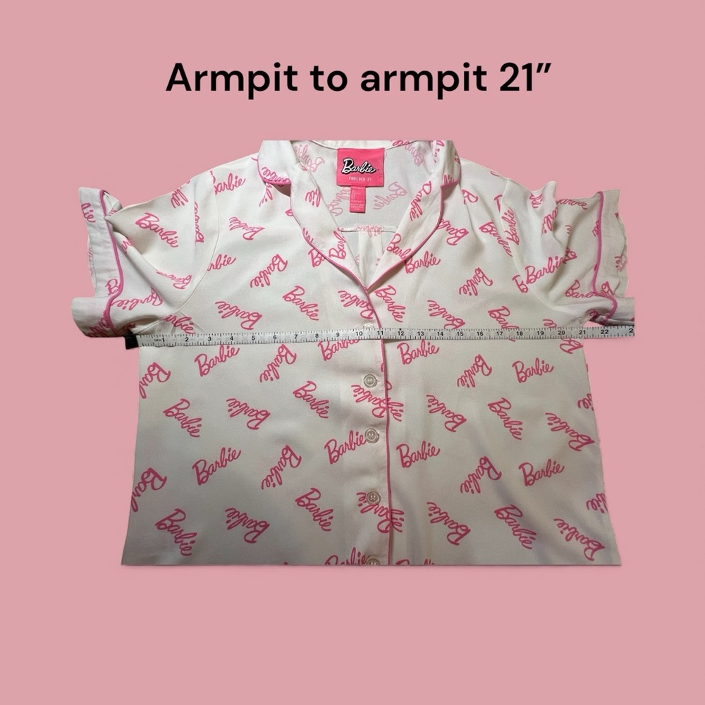 Forever 21, Barbie Logo Print Teen’s Large Pink and White Sleepwear. - Picture 6 of 15